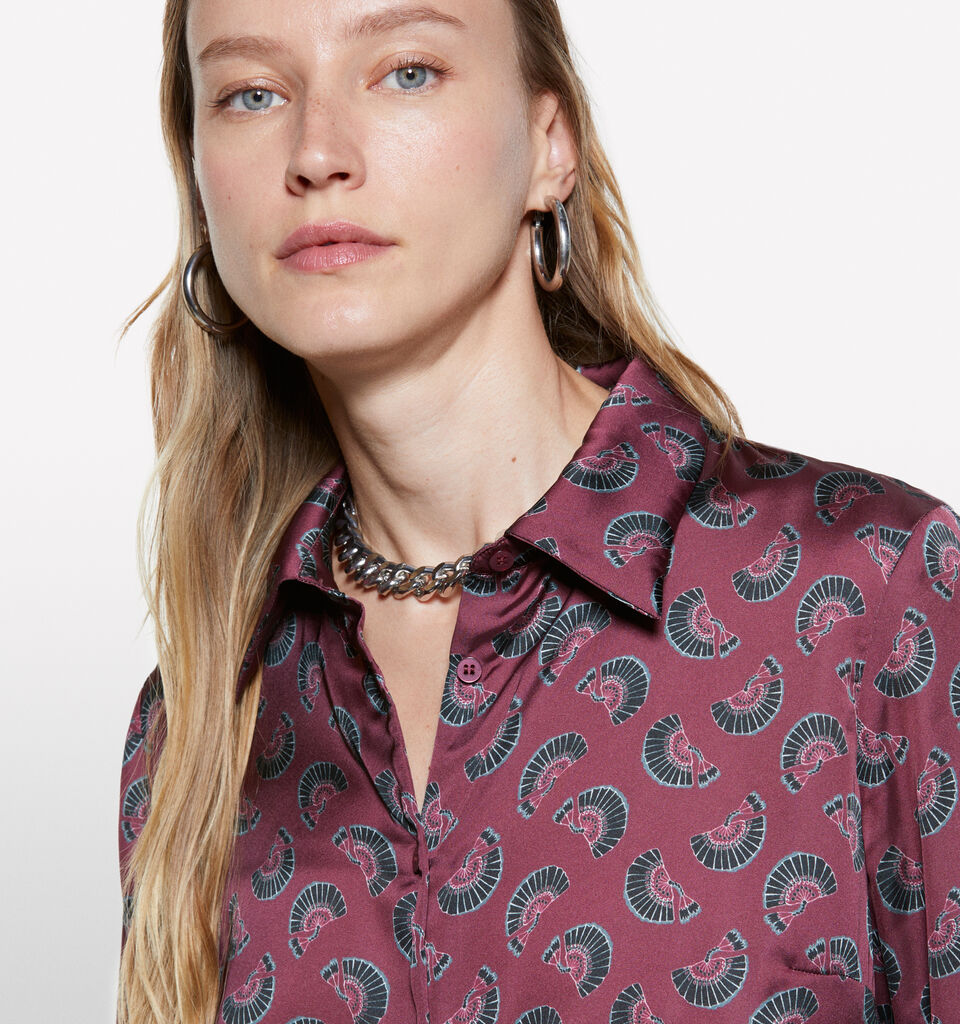 Blush shirt in printed satin - women's shirts - Blush | Sisley image number 4